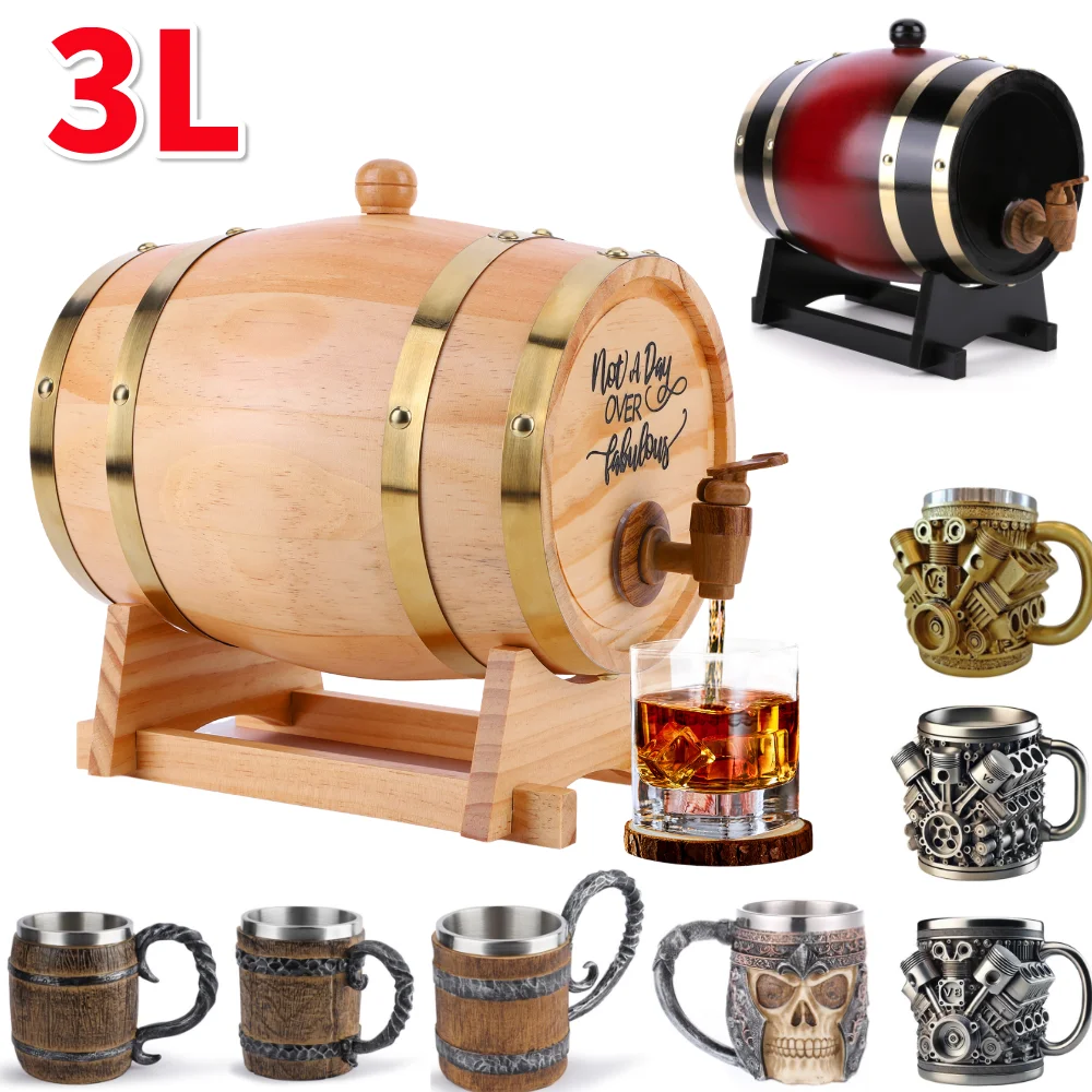 3L 나무 위스키 배럴 스탠드 포함, 마개 및 스피곳  - Wine Whiskey Beer 리뷰 및 가격